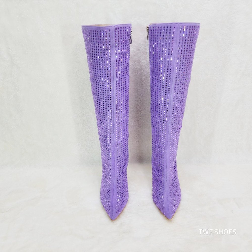 Women's Purple Rhinestone Boots - Picture 6 of 12